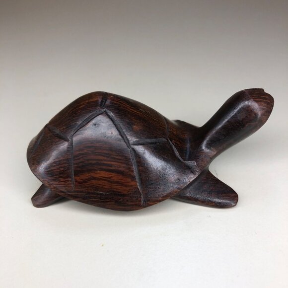 Small Hand Carved Wooden Turtle - Picture 4 of 8